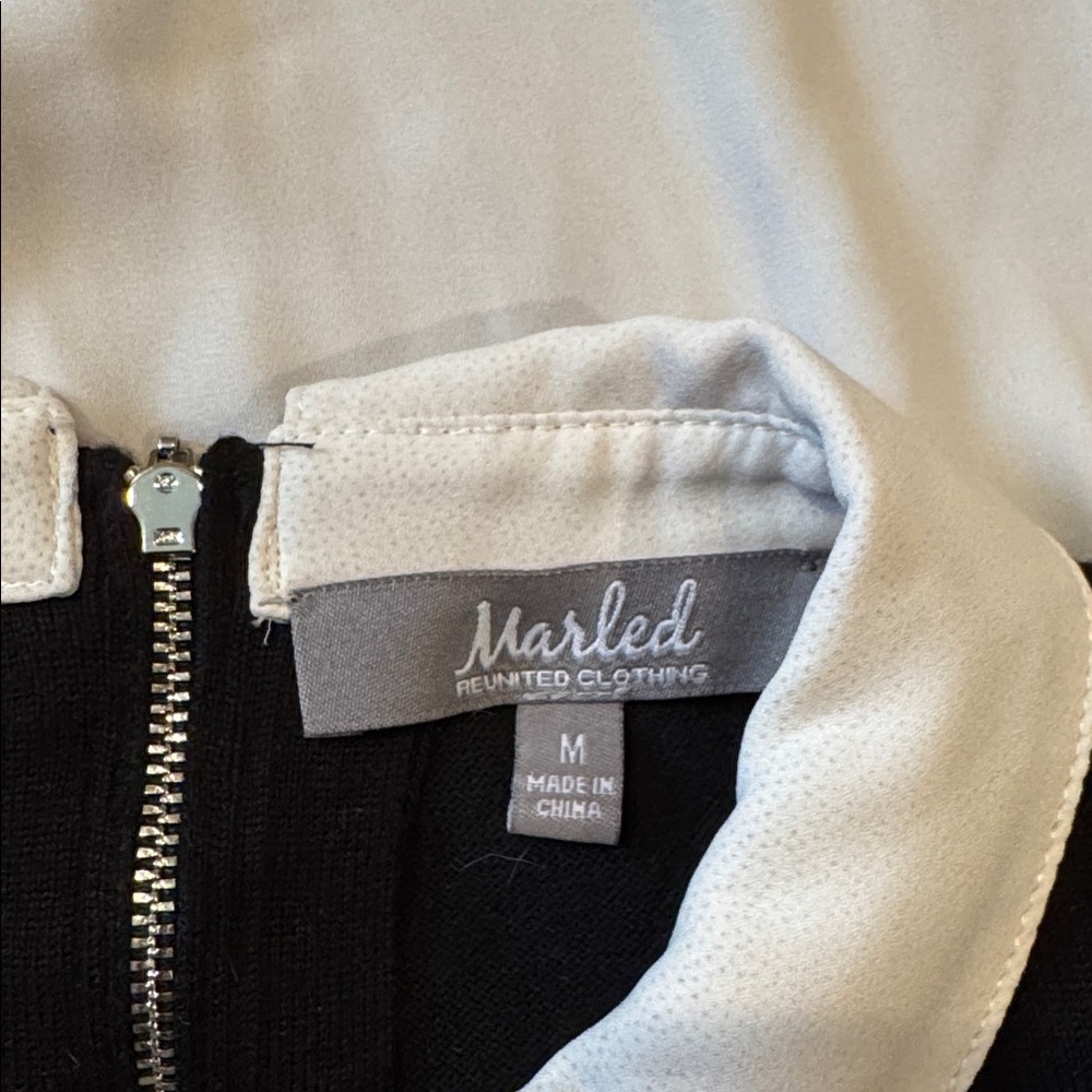 Marled Black and White Collared Sweater Shirt - Picture 3 of 3